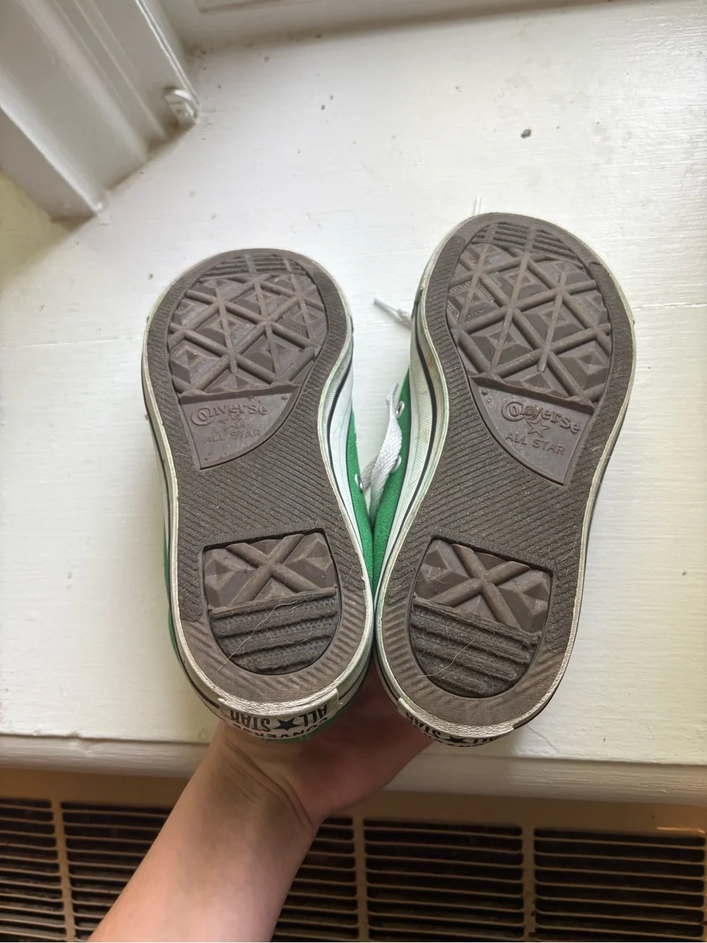 Converse Kids Low Top Canvas Sneakers - Kelly Green with White Trim